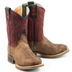 Kid's Tin Haul Spiderboot with Arachnids Sole Handcrafted Brown