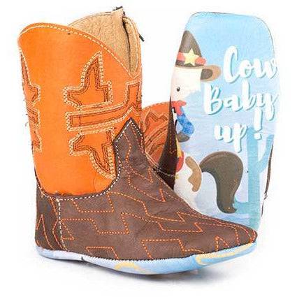 Baby Tin Haul Lil Horsepower Stiefel mit Cowbaby Rider Sohle, handgefertigt, Braun