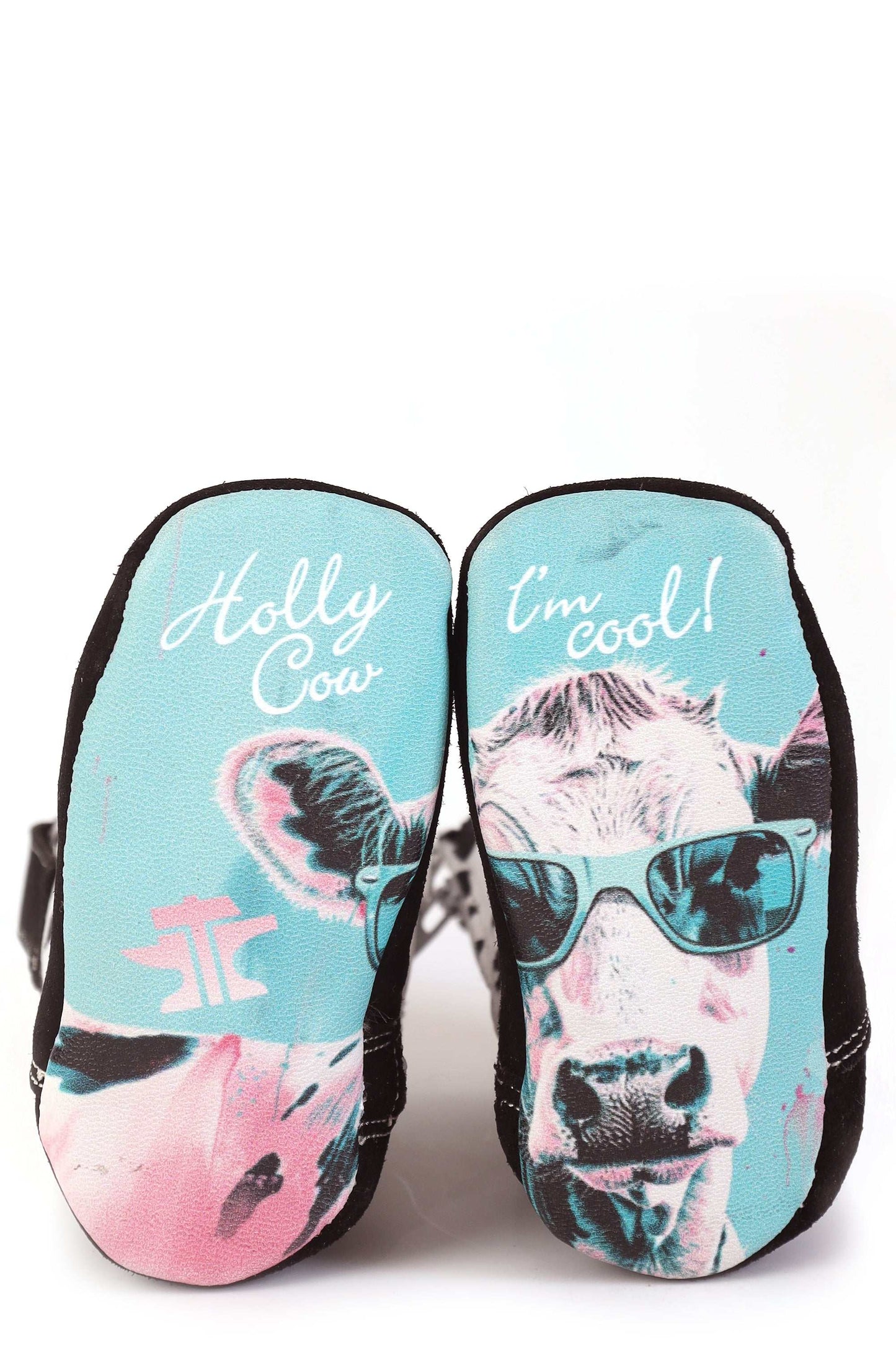 Baby Tin Haul Cow-A-Bunga Boots With Holy Cow I'm Cool Sole Handmade Black
