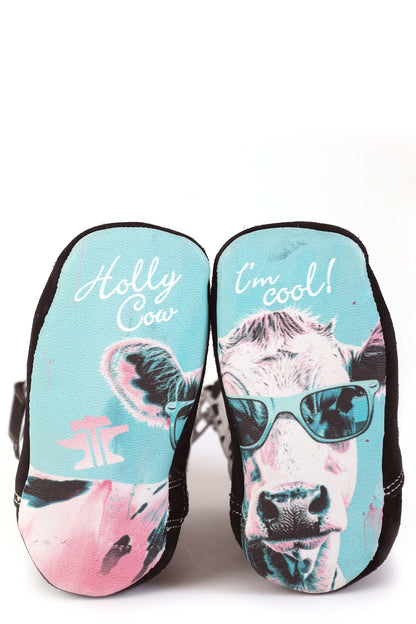 Baby Tin Haul Cow-A-Bunga Boots With Holy Cow I'm Cool Sole Handmade Black