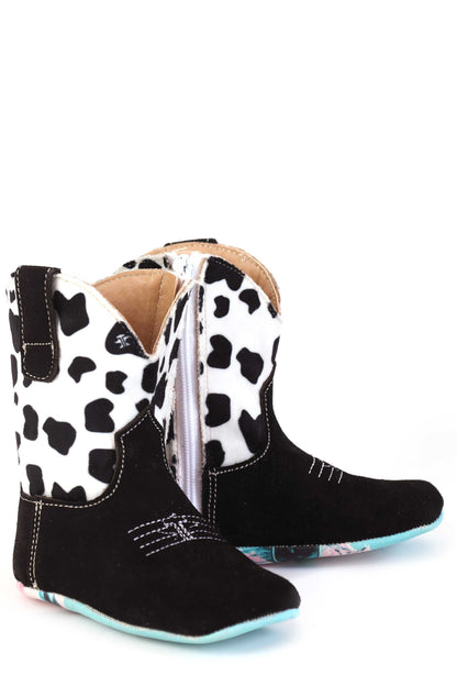Baby Tin Haul Cow-A-Bunga Boots With Holy Cow I'm Cool Sole Handmade Black