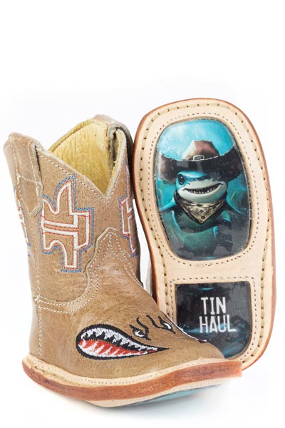 Baby Tin Haul Crunch Time Boots with I'M Just Teething Sole Handcrafted Brown