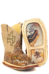 Baby Tin Haul Baby Al O'Gator Boots with Let'S Ride Sole Handcrafted Brown