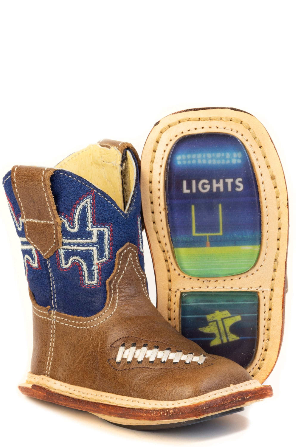 Baby Tin Haul Night Droolers Boots With Friday Night Lights Sole Handmade Brown
