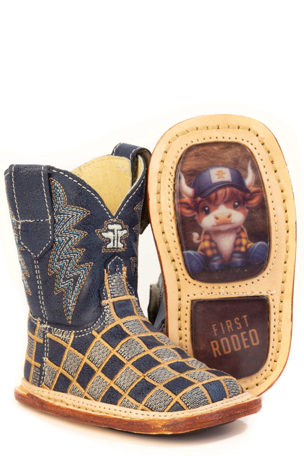 Baby Tin Haul Checkmate Boots With Ready For My First Rodeo Sole Handmade Brown