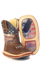 Baby Tin Haul USA 1776-2026 Boots With 250 Years Of Freedom Sole Handmade Brown