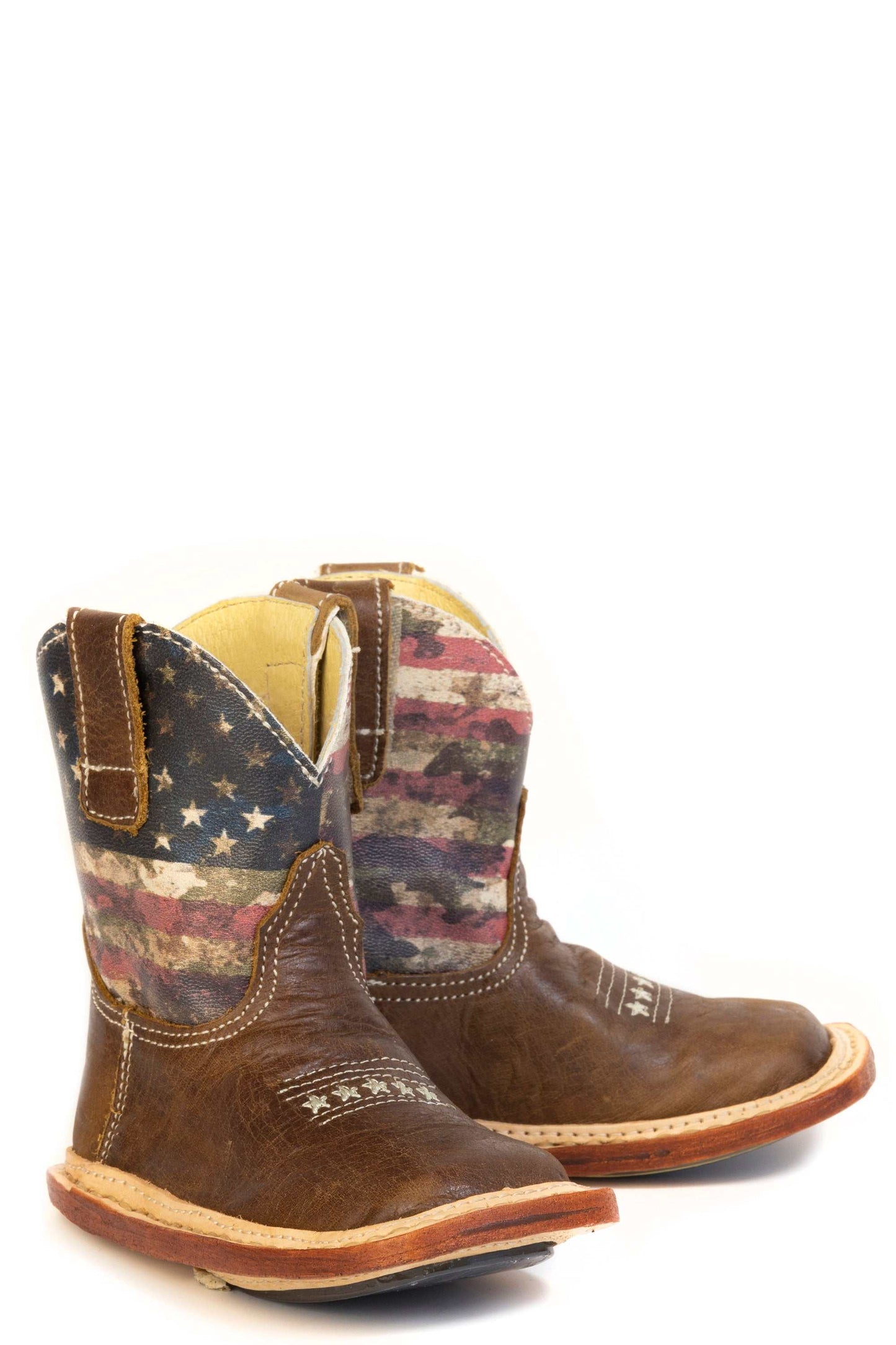 Baby Tin Haul USA 1776-2026 Boots With 250 Years Of Freedom Sole Handmade Brown
