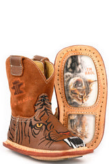 Baby Tin Haul Wild Tiger Boots With Purr-Fectly Wild Sole Handmade Brown