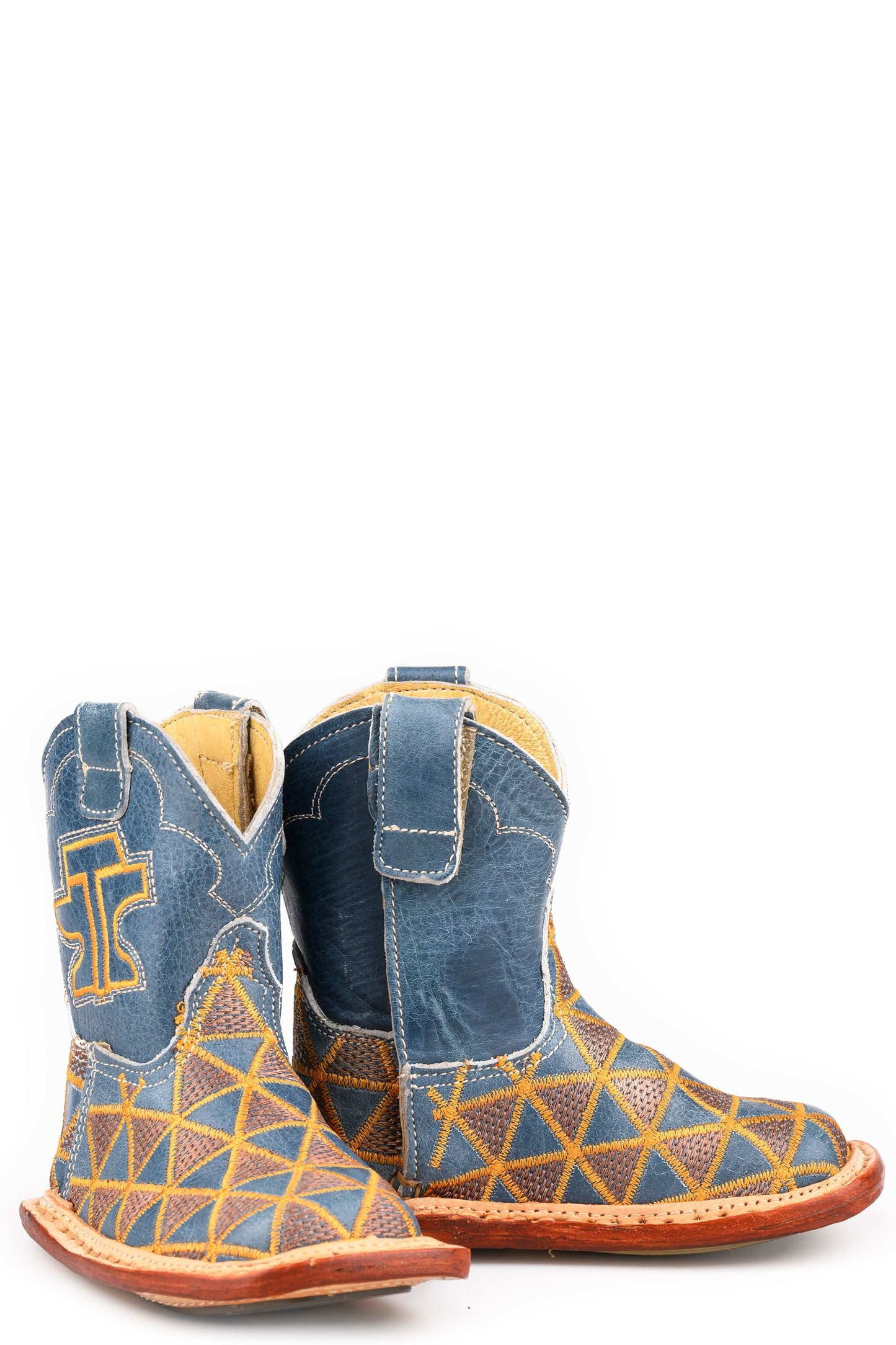 Baby Tin Haul Tri-Tots Boots With Crystal Steer Sole Handmade Multi