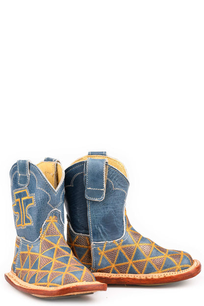 Baby Tin Haul Tri-Tots Boots With Crystal Steer Sole Handmade Multi