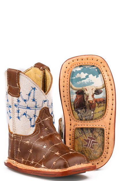 Baby Tin Haul Mini Wire Boots With Steer Clear Sole Handmade Brown