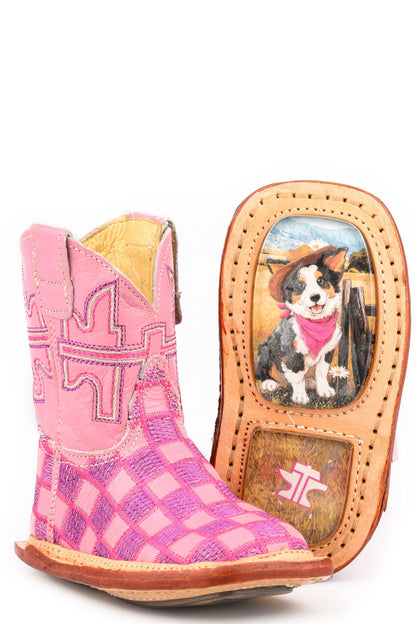 Baby Tin Haul Lil' Squares Boots With Best Friend Sole Handmade Multi
