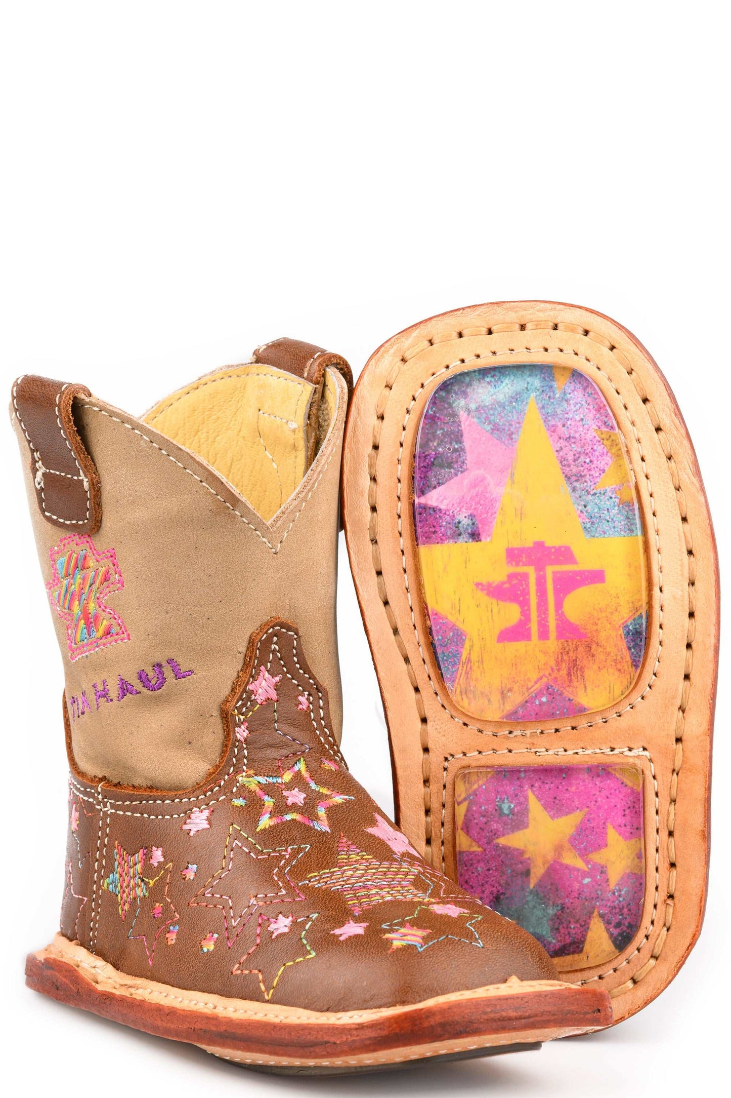 Baby Tin Haul Starbright Boots With Super Star Sole Handmade Brown