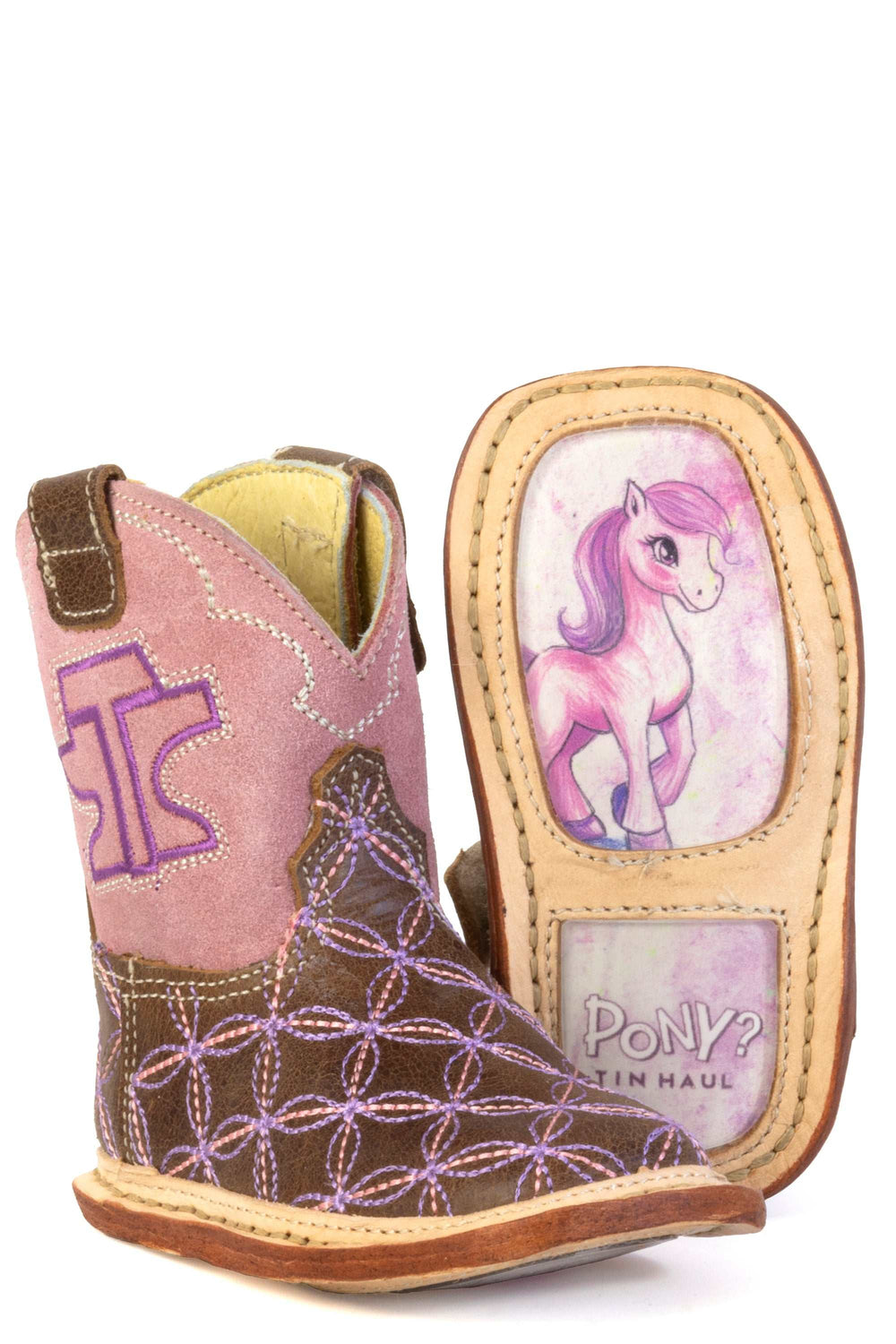 Baby Tin Haul Twister Boots With Pony Sole Handmade Brown