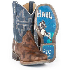 Kid's Tin Haul Rough Stock Boots Handcrafted Brown