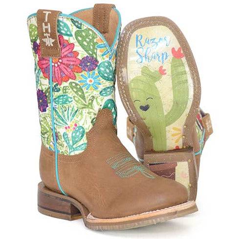 Kid's Tin Haul Sparkles Boots With Razor Sharp Sole Handcrafted Brown