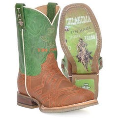 Kid's Tin Haul I Am In Stitches Boots With Heritage Sole Handcrafted Brown