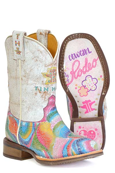 Botas Tin Haul Color Burst para niños con suela vaquera hechas a mano en varios colores
