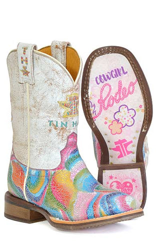 Botas Tin Haul Color Burst para niños con suela vaquera hechas a mano en varios colores