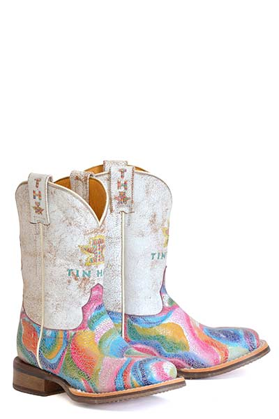 Botas Tin Haul Color Burst para niños con suela vaquera hechas a mano en varios colores