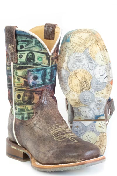 Botas de lluvia Tin Haul Make It para niños con suela Making Bank, hechas a mano, color marrón