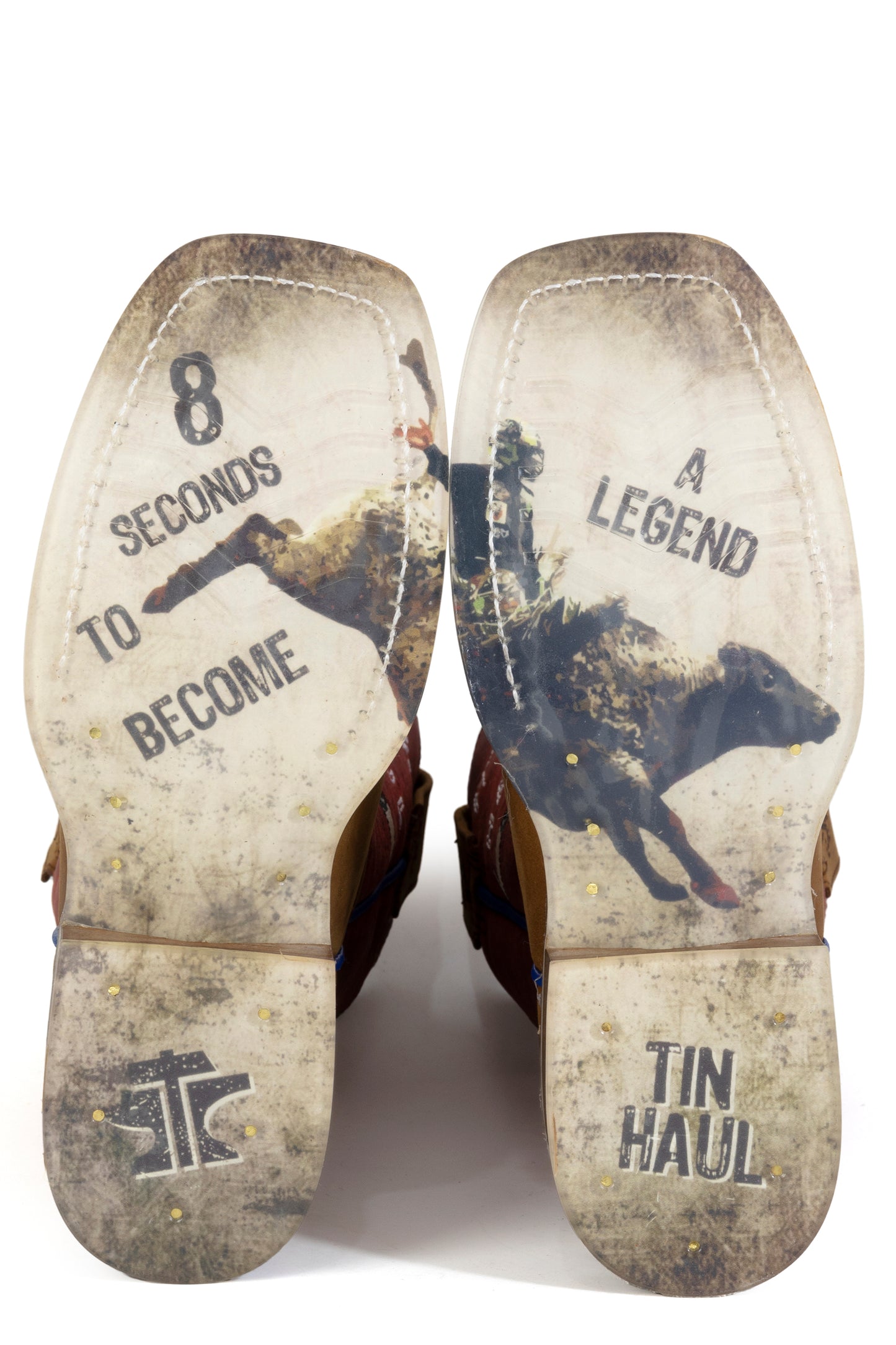 Kid's Tin Haul Bullheaded Boots With 8 Second Legend Sole Handcrafted Brown