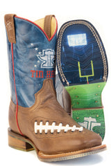 Kid's Tin Haul Footballer Boots With Friday Night Lights Sole Handcrafted Brown