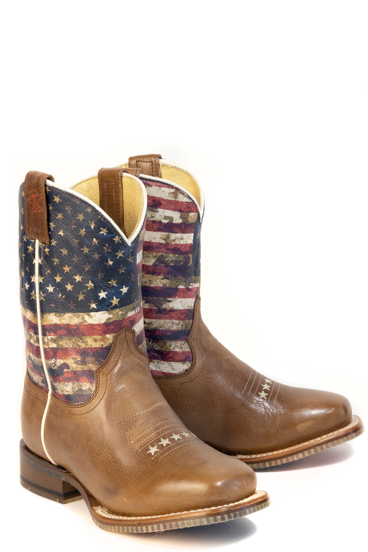 Kid's Tin Haul USA 1776-2026 Boots With 250 Years Of Freedom Sole Handmade Brown