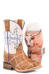 Kid's Tin Haul Rustler Proof Boots With Steer Clear Sole Handcrafted Brown