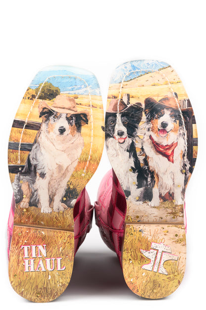 Kid's Tin Haul Lil' Squares Boots With Best Friend Sole Handcrafted MULTI
