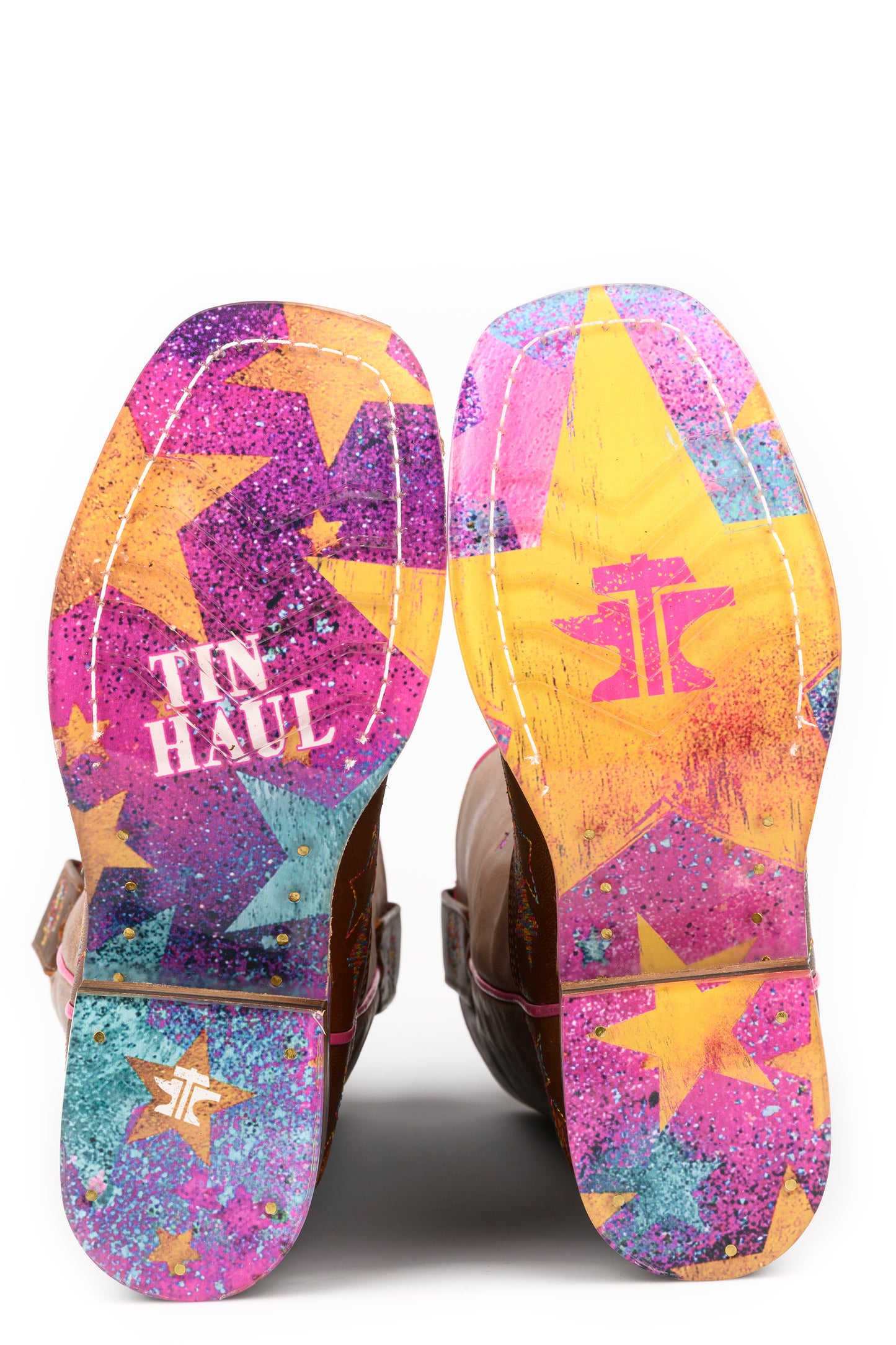 Kid's Tin Haul Starbright Boots With Super Star Sole Handcrafted Brown