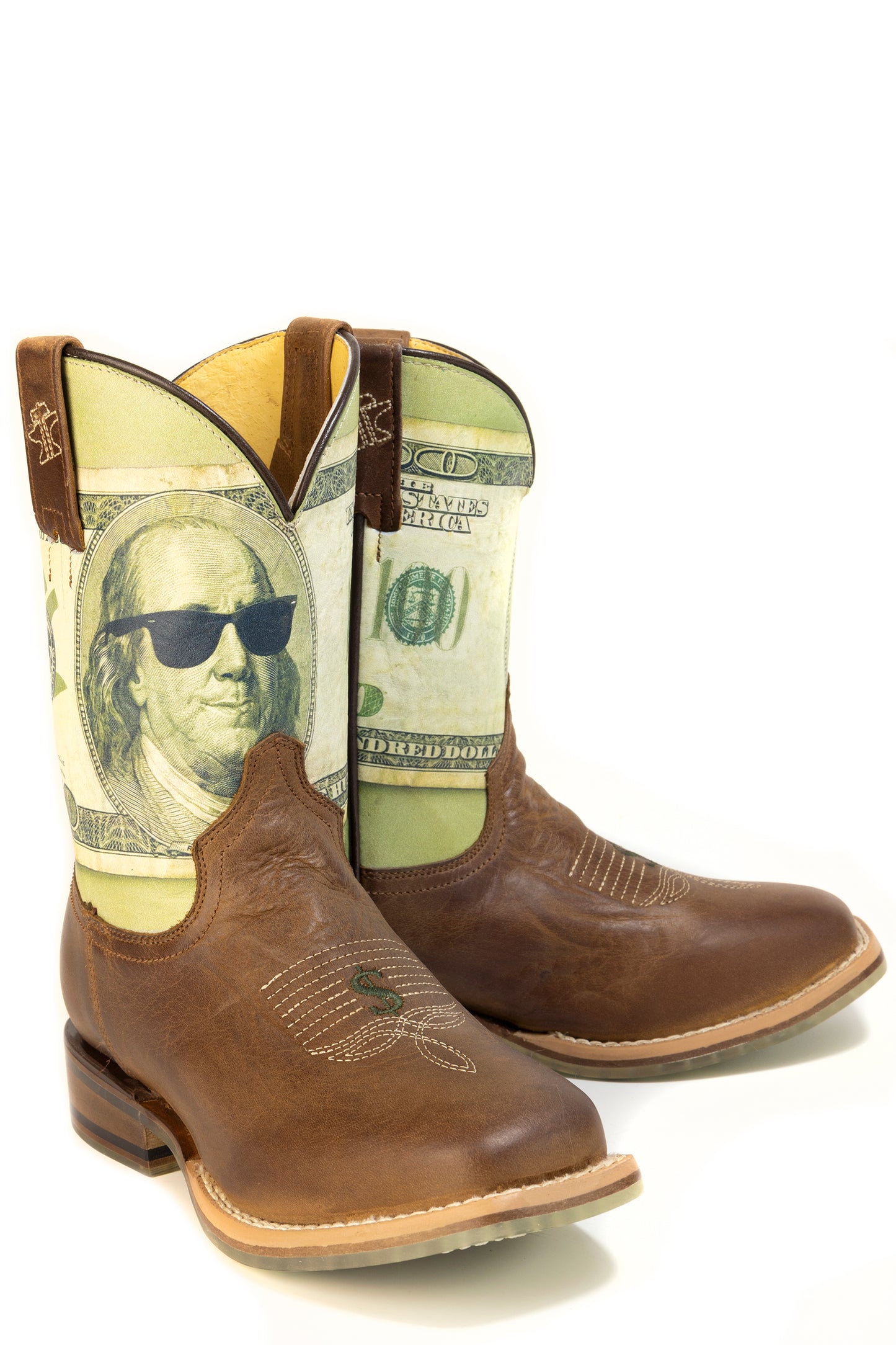 Kid's Tin Haul High Roller Boots With Little Money Maker Sole Handmade Brown