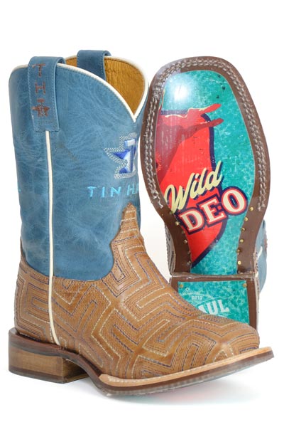 Kid's Tin Haul Maze Boots With Bullrider Sole Handmade