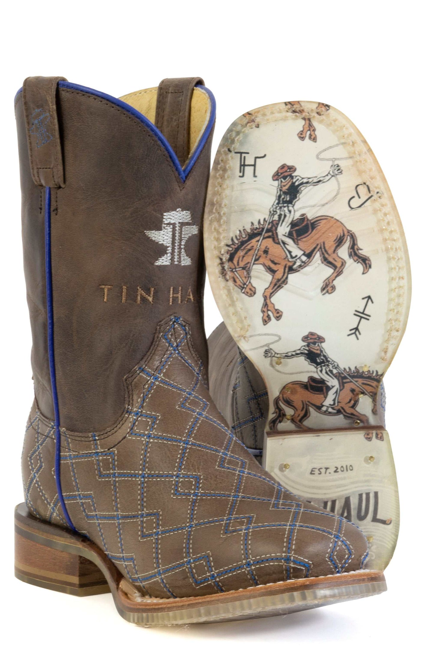 Kid's Tin Haul Cowboy DNA Boots brown leather handcrafted western style ranch rodeo sole