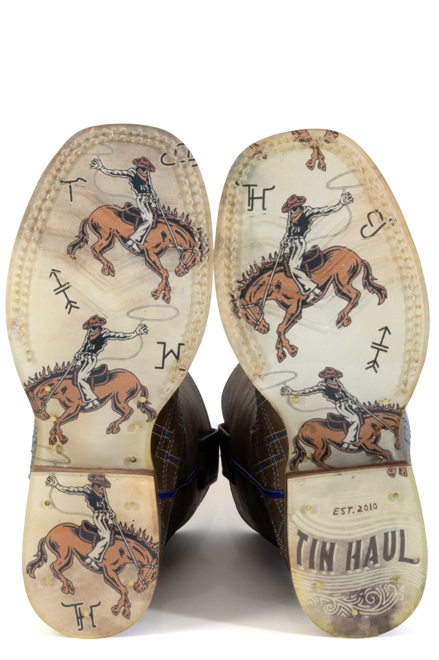 Kid's Tin Haul Cowboy DNA Boots With Ranch Rodeo Sole Handcrafted Brown