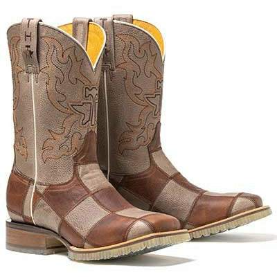 Men's Tin Haul Checkers Boots Rodeo Poster Lug Sole Handcrafted Cognac