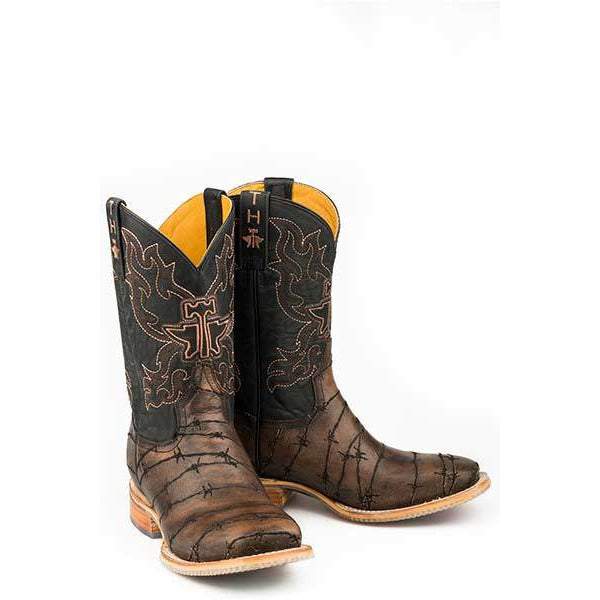 Herren Tin Haul Keep Out Stiefel mit Longhorn Lights Out Sohle, handgefertigt, Braun