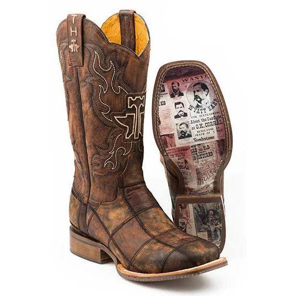 Herren Tin Haul Dead Or Alive Stiefel mit Wanted Sohle Handgefertigt Cognac
