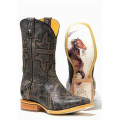 Men's Tin Haul Latidudes Boots Team Rodeo Sole Handcrafted Black