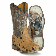 Men's Tin Haul Hairston Boots with Buffalo Sole Handcrafted Tan