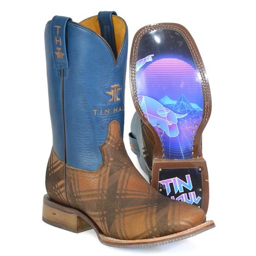 Men's Tin Haul Criss Cross Boots with Geo Rider Sole Handcrafted Tan