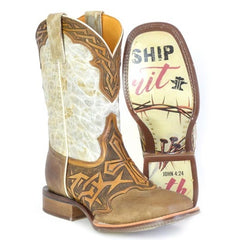 Men's Tin Haul Cross & Thorns Boots with Spirit Sole Handcrafted Tan