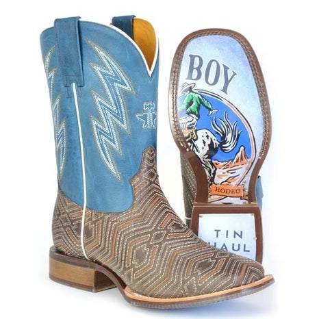 Herren Tin Haul Quantum Boots mit Retro Rodeo Sohle Handgefertigt Braun