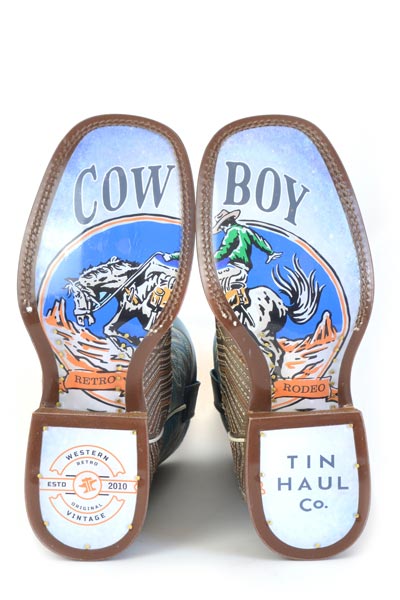 Herren Tin Haul Quantum Boots mit Retro Rodeo Sohle Handgefertigt Braun
