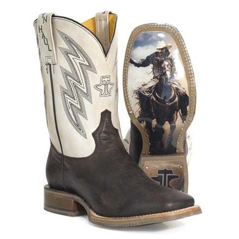 Men's Tin Haul Thunderbolt Boots with Feel The Power Sole Handcrafted Brown