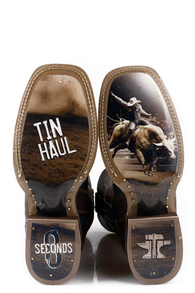 Herren Tin Haul Check Me Out Stiefel mit Rodeo-Sohle, handgefertigt, Braun