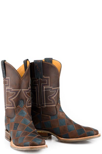 Herren Tin Haul Check Me Out Stiefel mit Rodeo-Sohle, handgefertigt, Braun