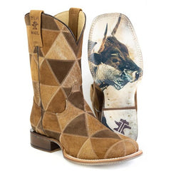 Men's Tin Haul Wildhide Rider Boots with Wild Bull Sole Handcrafted Brown