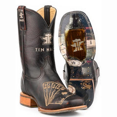 Men's Tin Haul Royal Flush Boots Handcrafted Square Toe Black