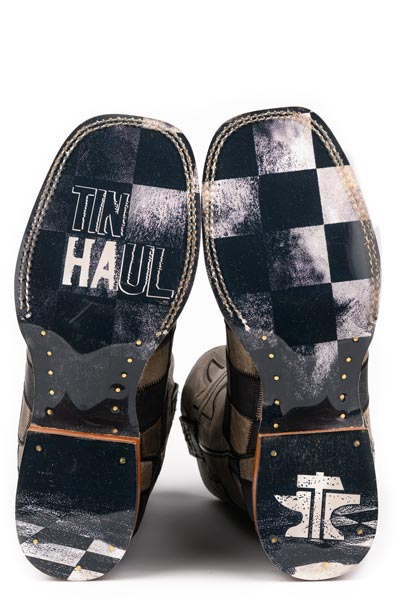 Men's Tin Haul Gridlock Boots Handcrafted Square Toe Black